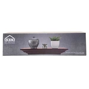 NEW ABC’S of Decor Always Being Creative 18 inch Espresso Floating Wall Shelf